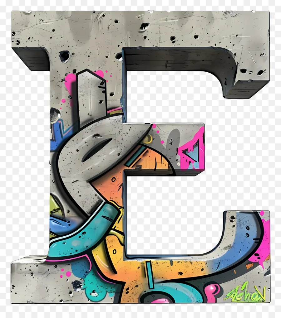 Letra E，El Alfabeto De Graffiti PNG
