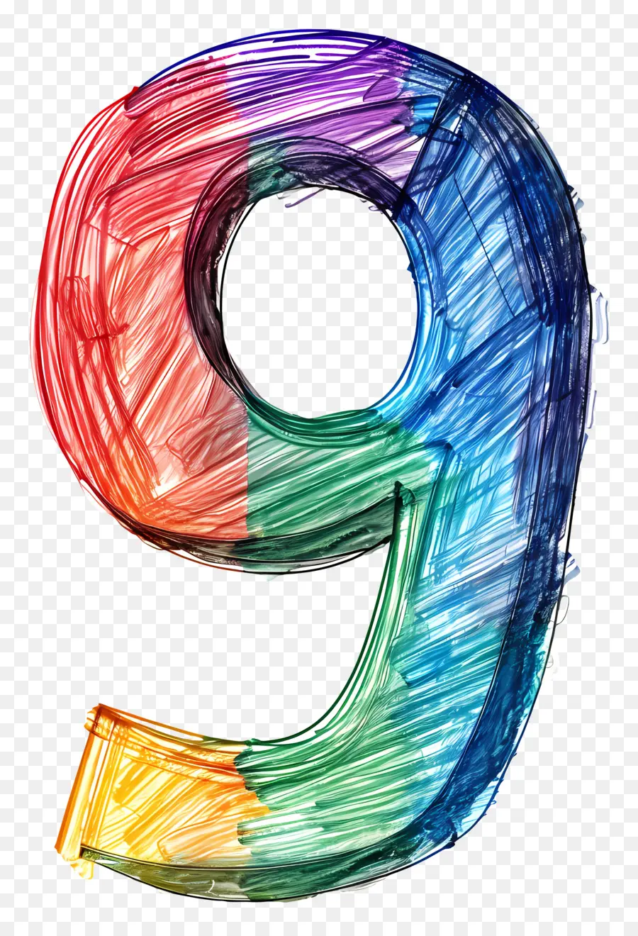 Numero 9，Arcoiris Numero 9 PNG