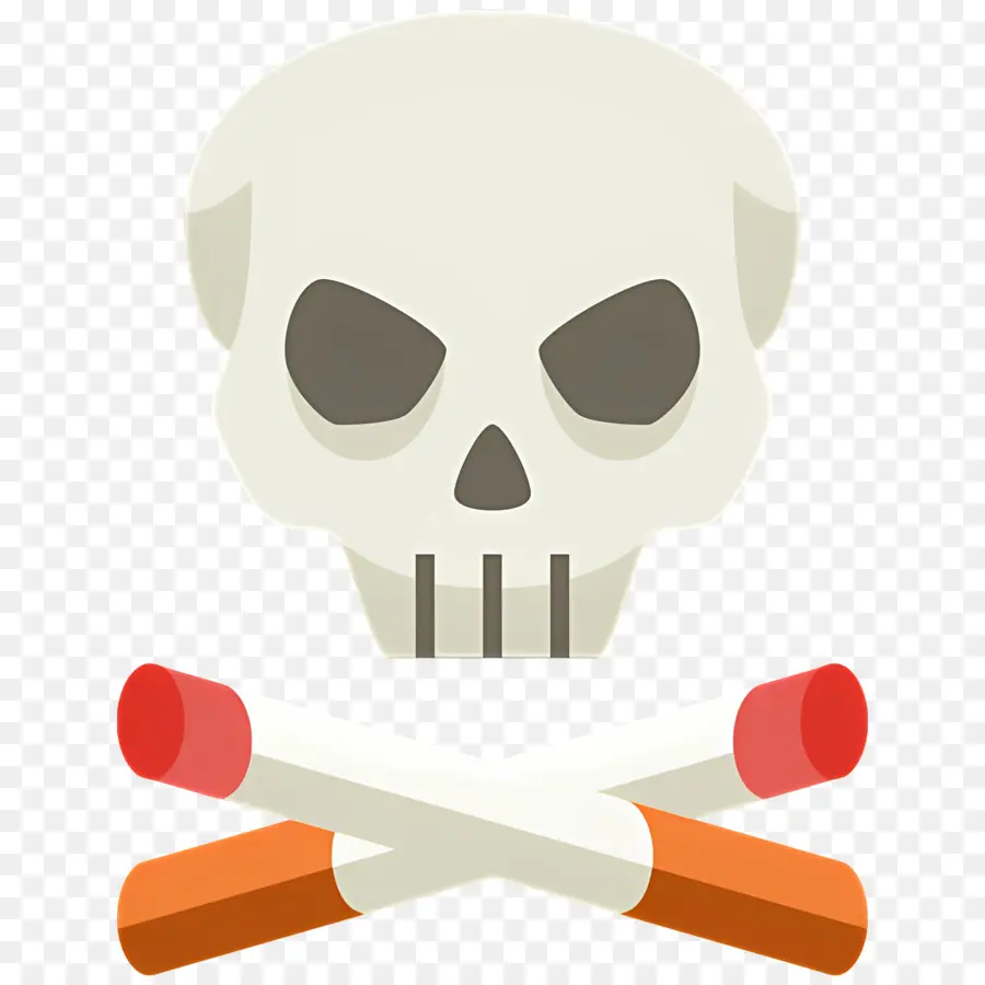 Calavera De Cigarrillos，Calavera Con Cigarrillos PNG