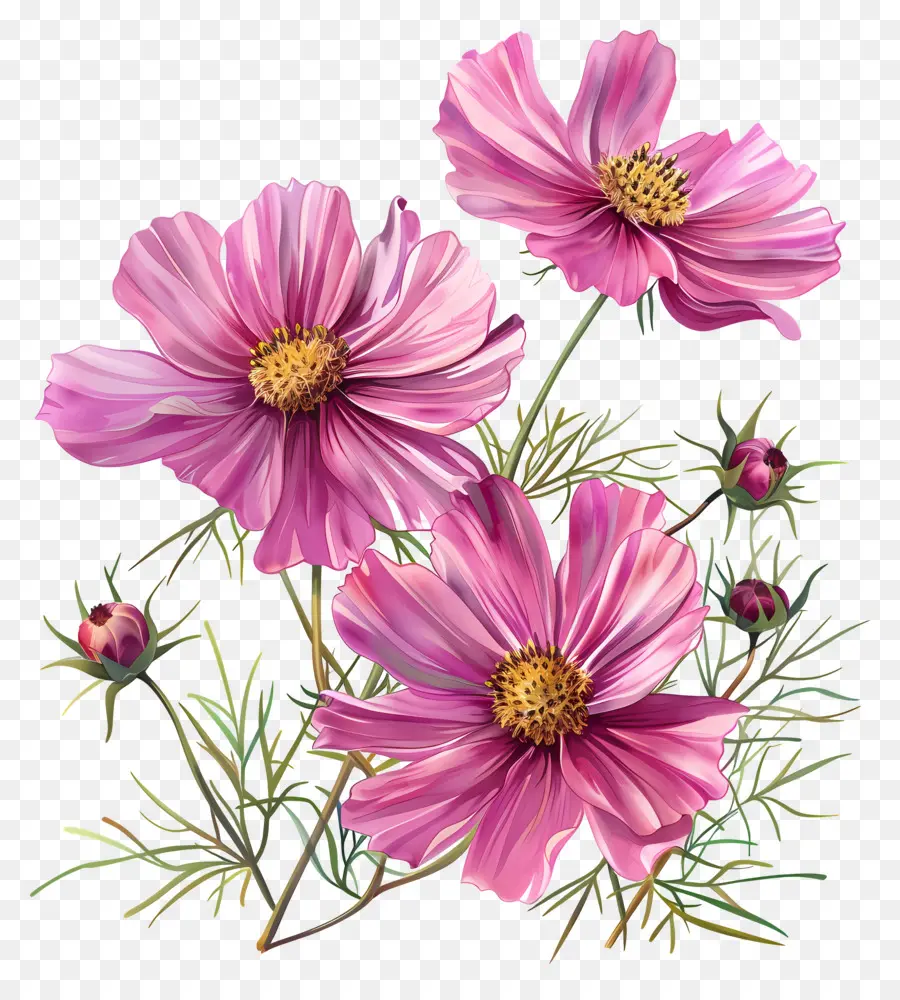 Cosmos Flor，Flores De Color Rosa PNG