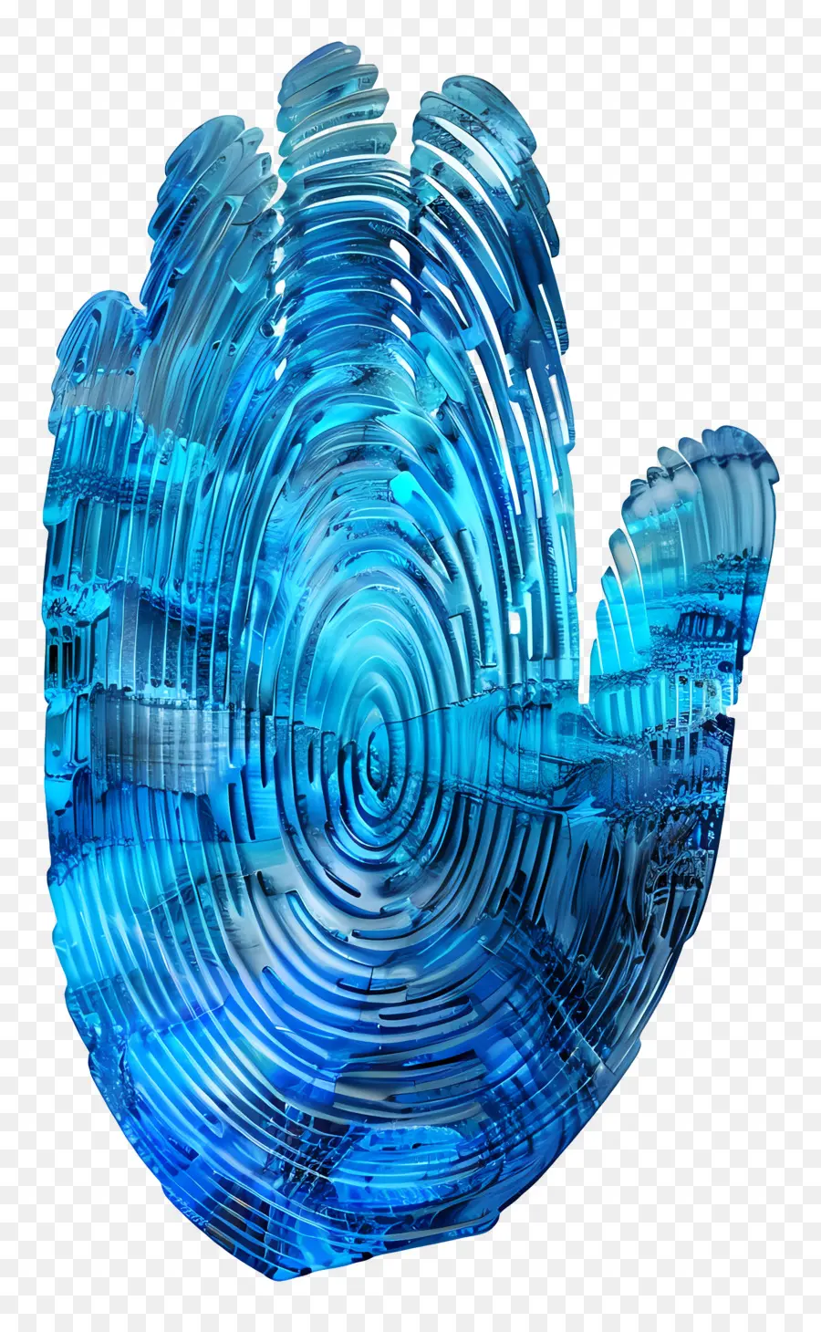 Huella Digital Azul，Huella De Mano PNG