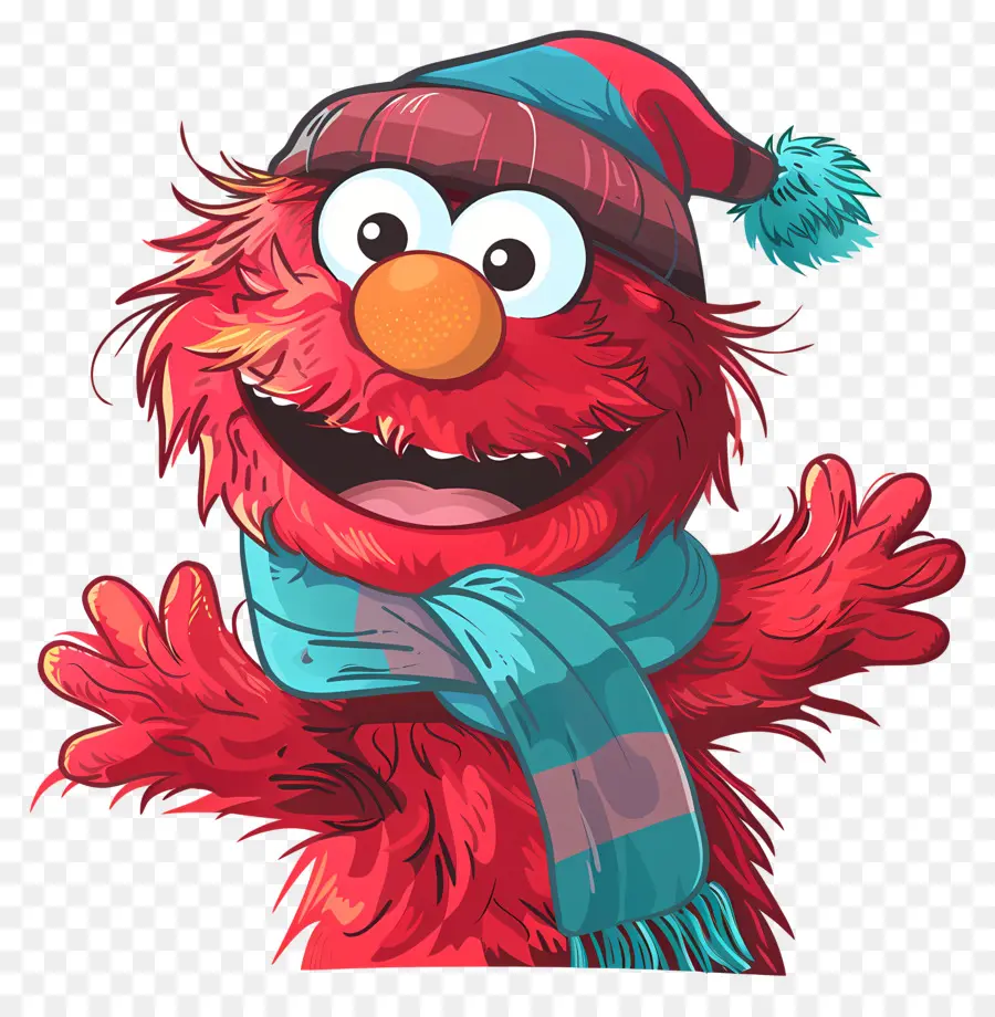 Elmo，Personaje Peludo Rojo PNG