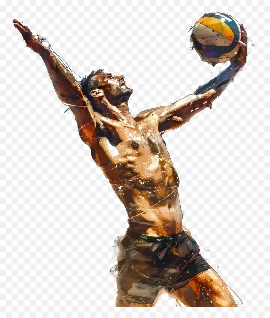 Voleibol De Playa，Jugador De Voleibol Masculino PNG