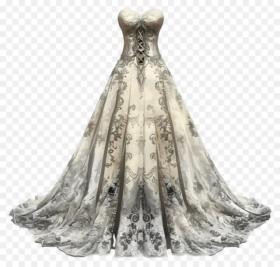 Vestido De Novia De Encaje，Vestido De Novia PNG