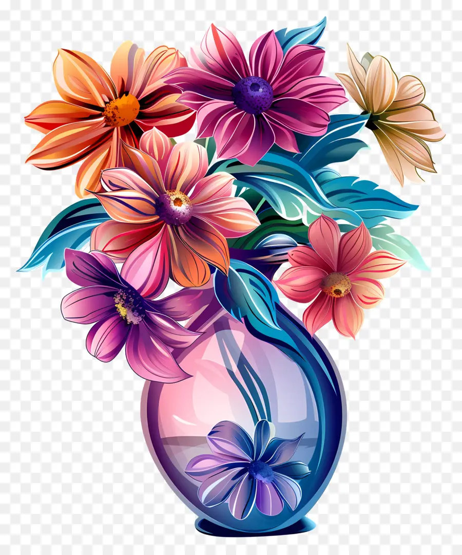 Jarrón Con Flores，Color De La Flor PNG