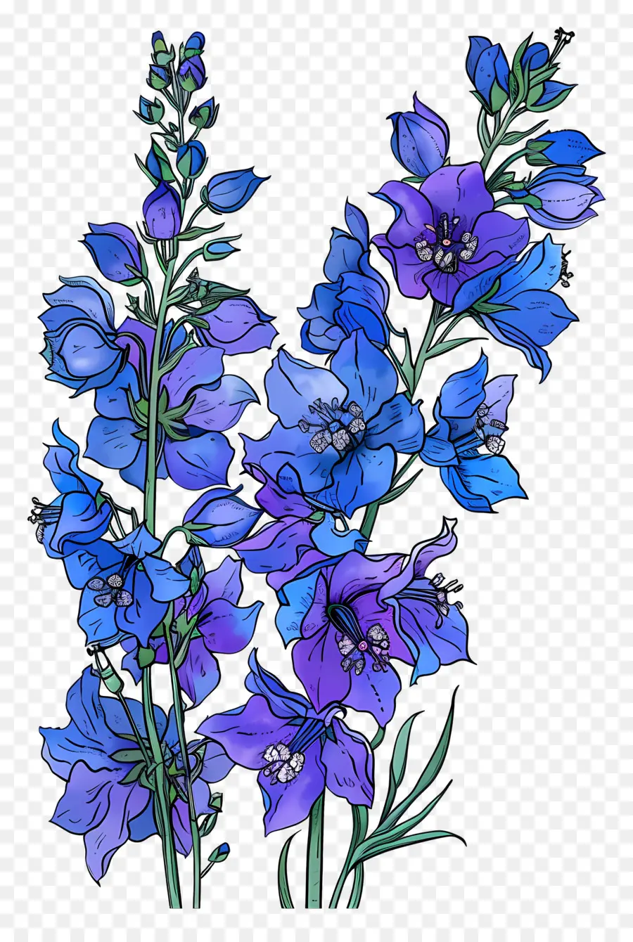 Flor De Larkspur，Flores Azul Lavanda PNG