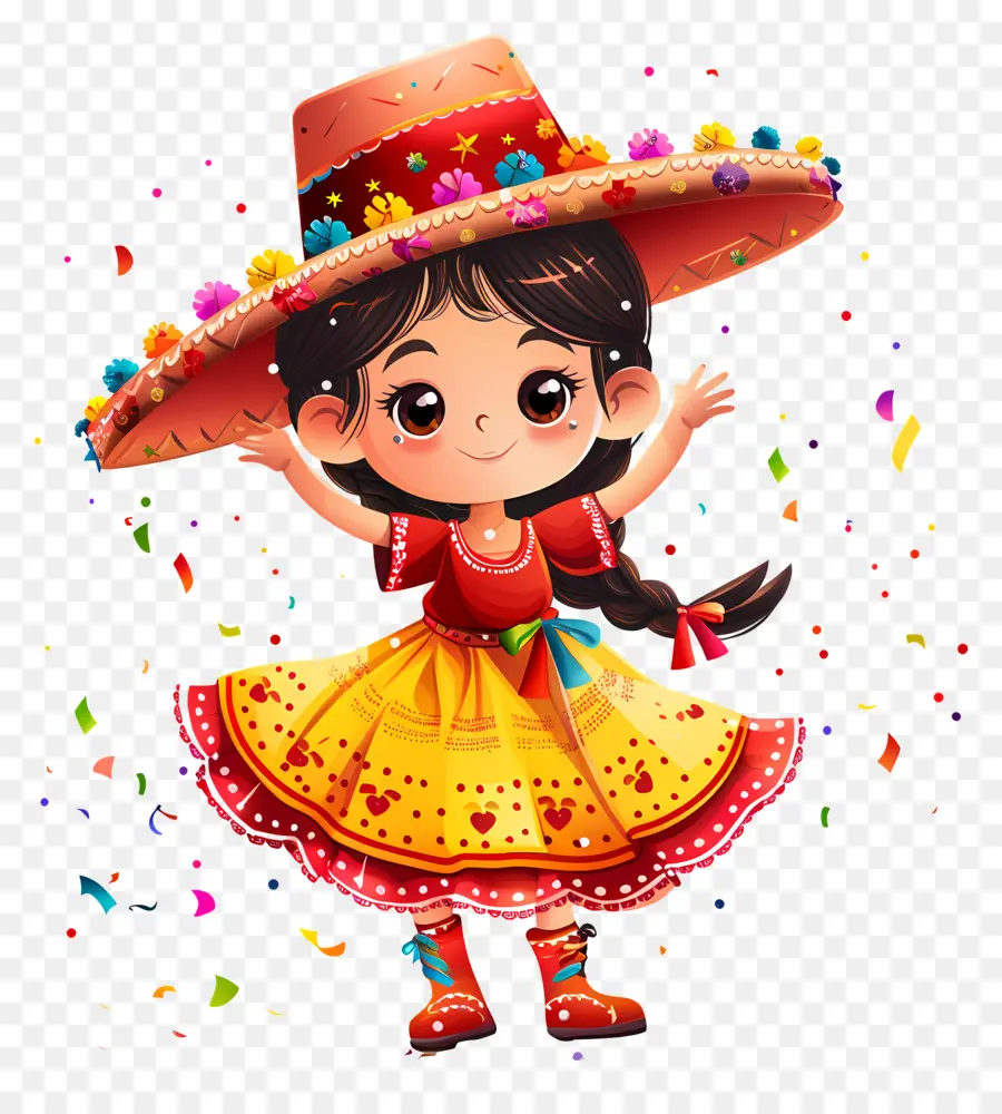 Fiesta Junina，Chica Con Traje Tradicional PNG