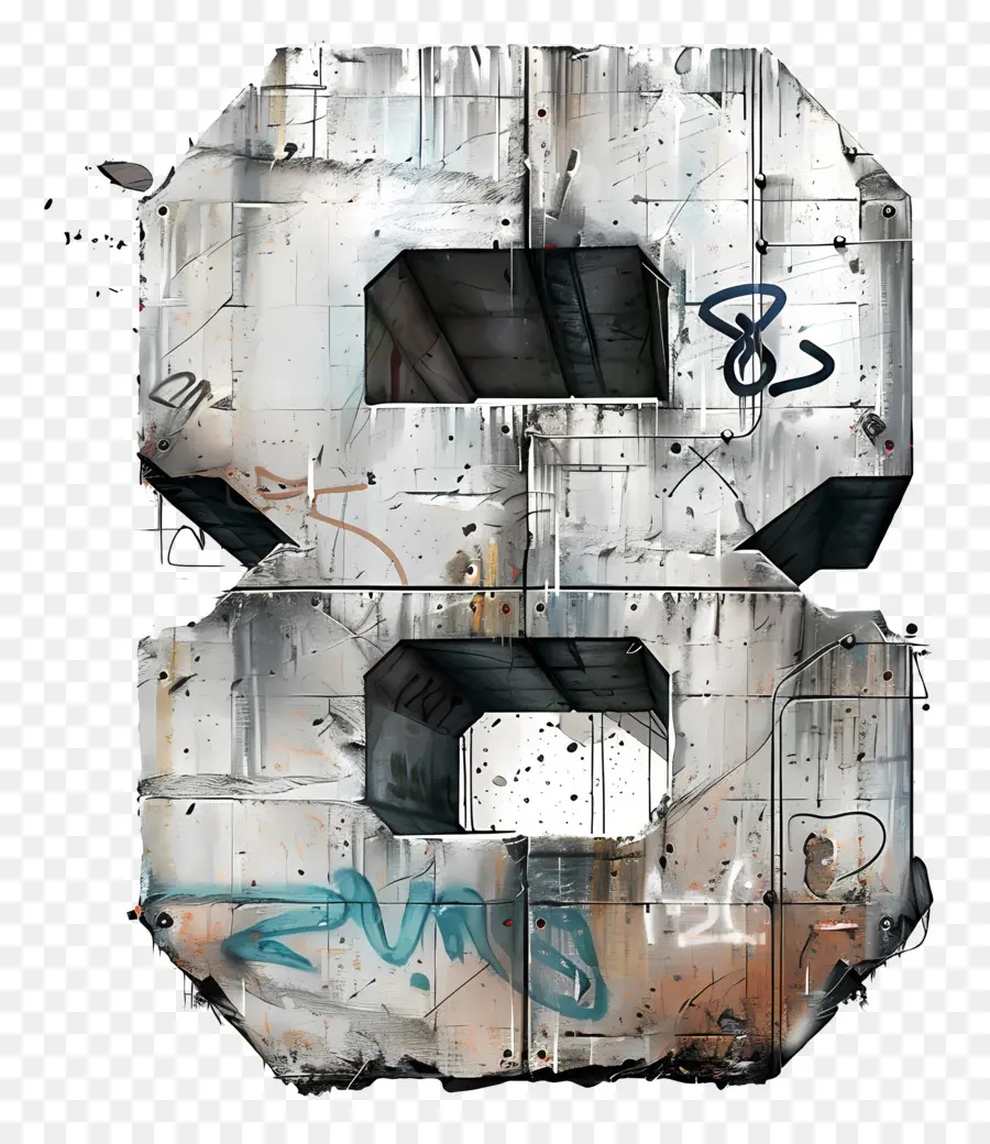 Número 8，Graffiti PNG