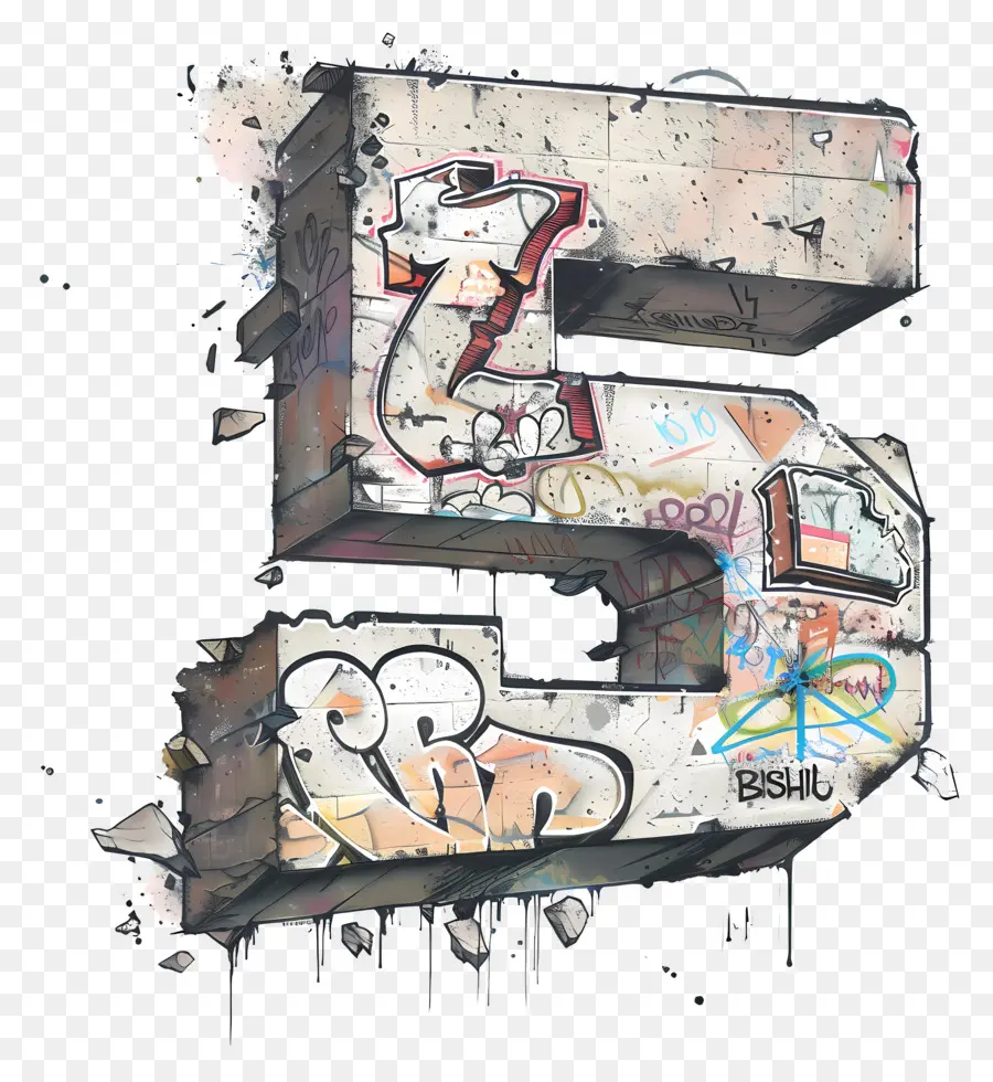 Número 5，El Arte Del Graffiti PNG