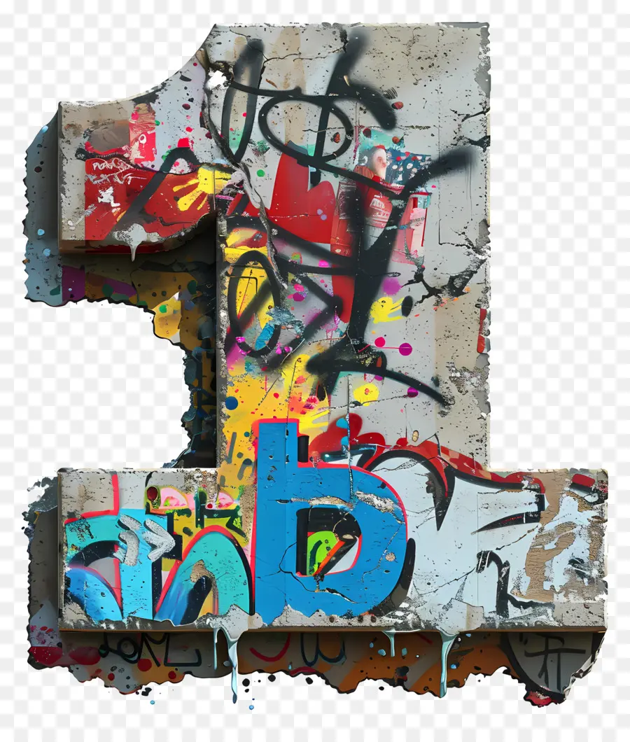 Número 1，Graffiti PNG