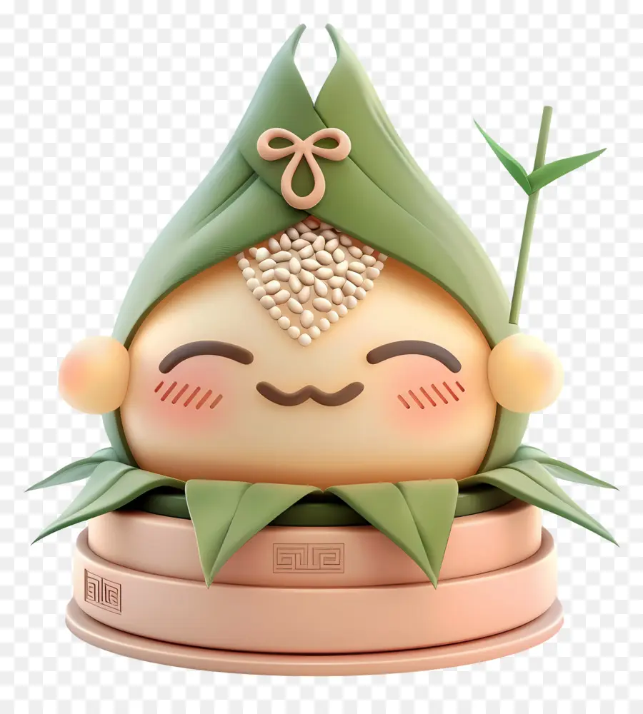 Caricatura Zongzi，El Pelo Verde PNG