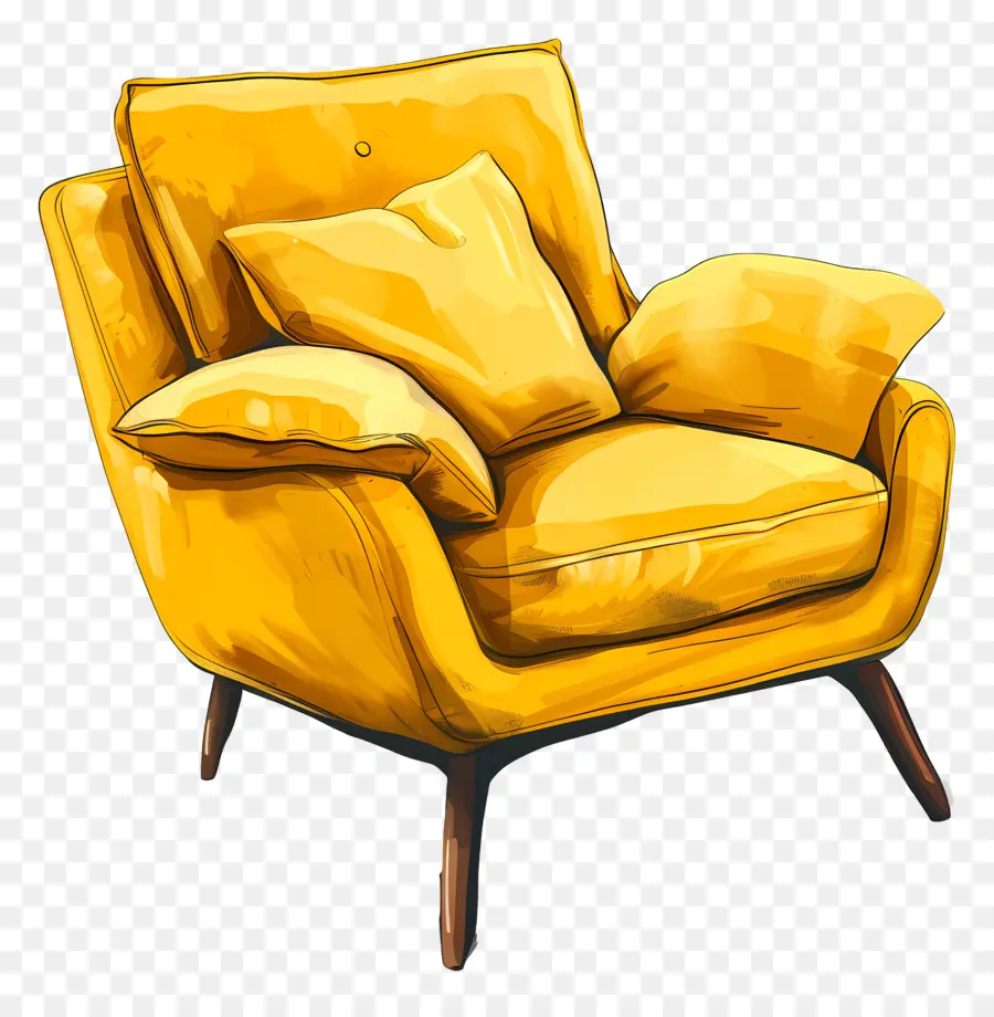 Amarillo Sillón，Almohadas PNG