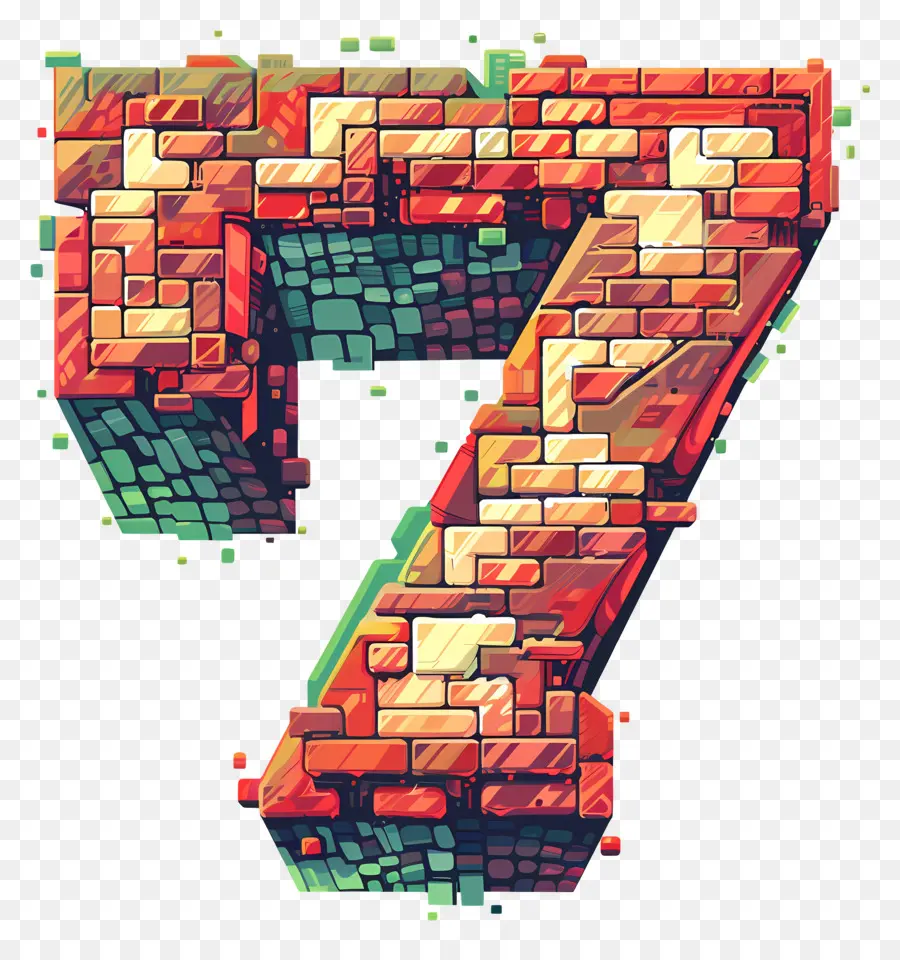 Número 7，Pixelada PNG