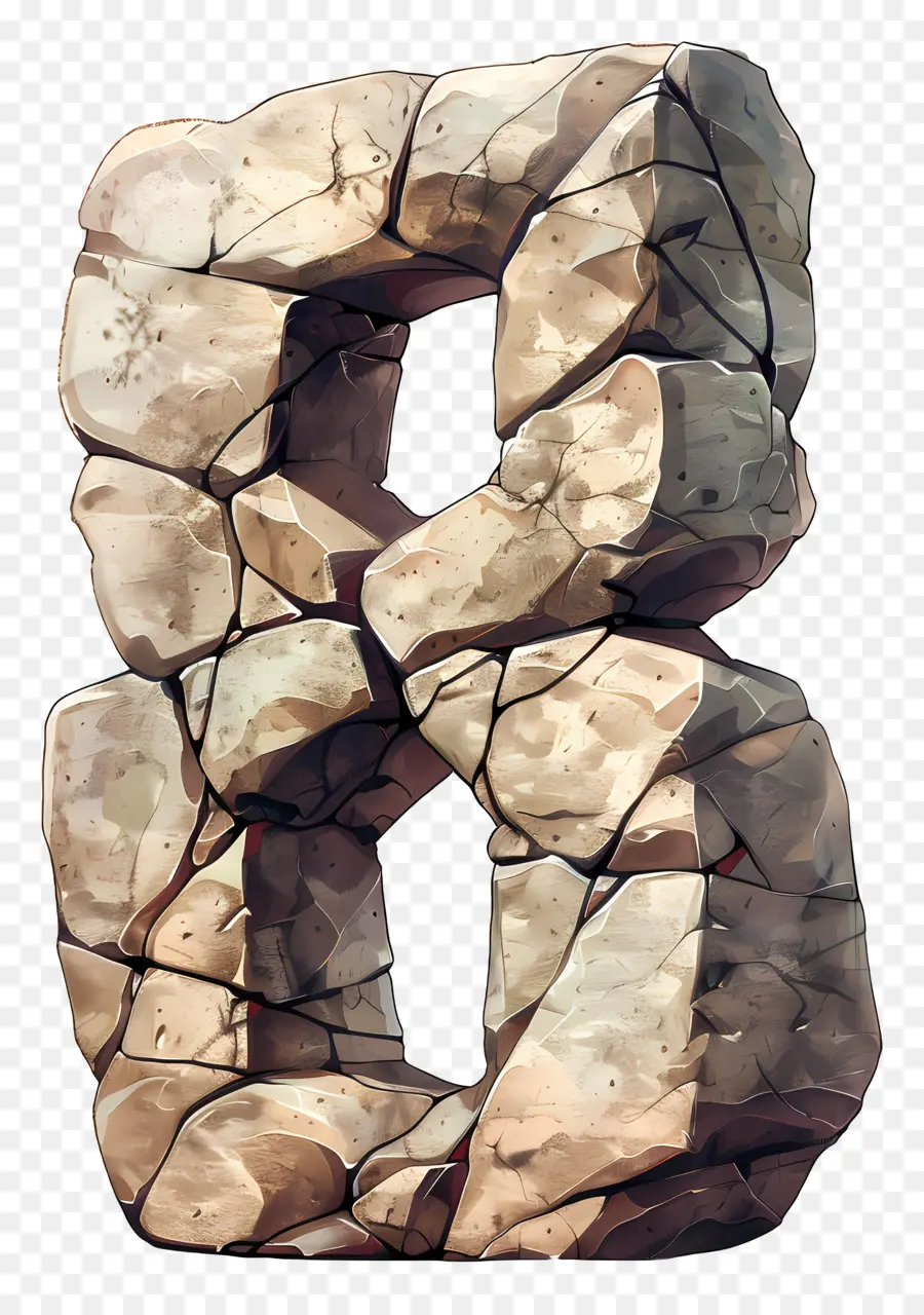 Número 8，Piedra PNG