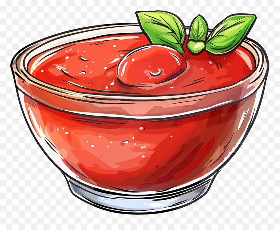 Salsa De Tomate，Hojas De Albahaca PNG