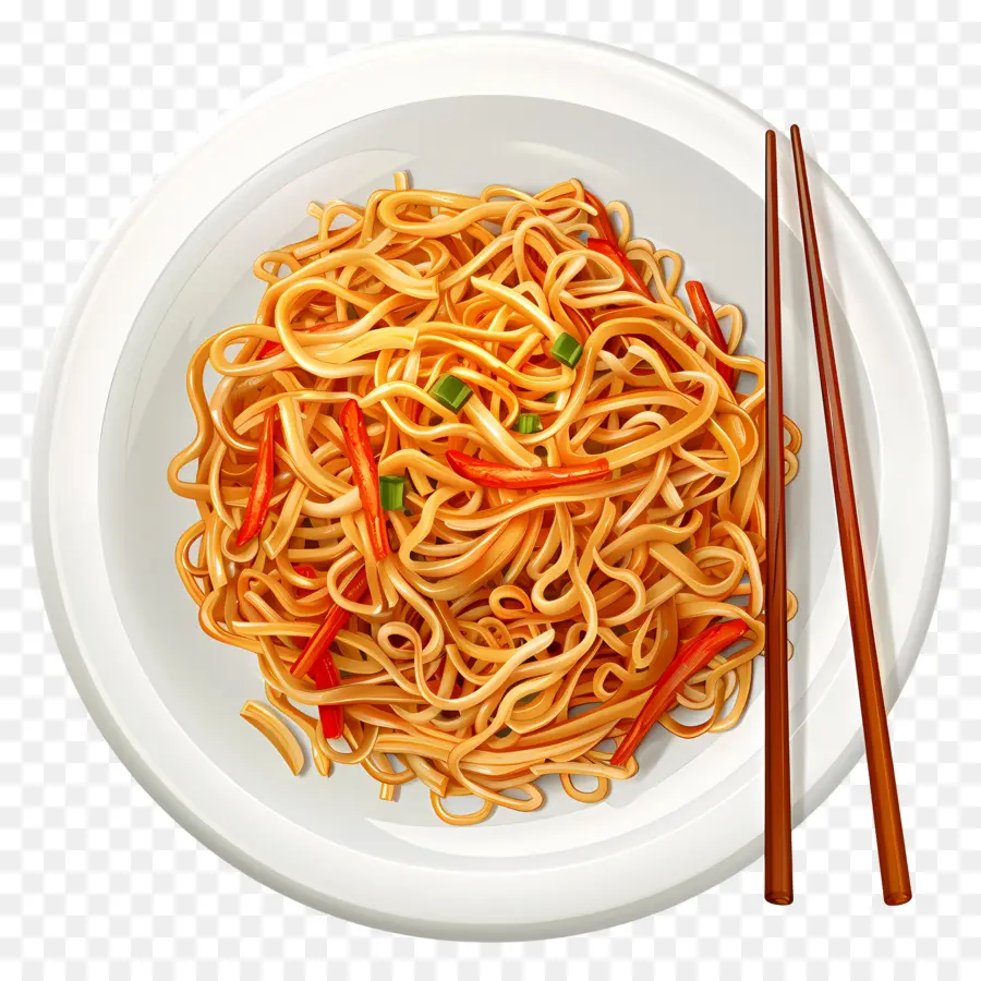 Fideos Fritos，Plato De Fideos PNG