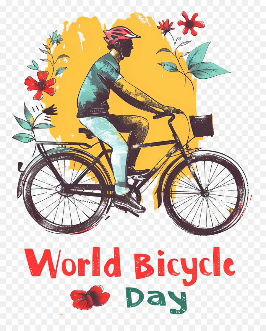 Día Mundial De La Bicicleta，Hombre Montando Bicicleta PNG