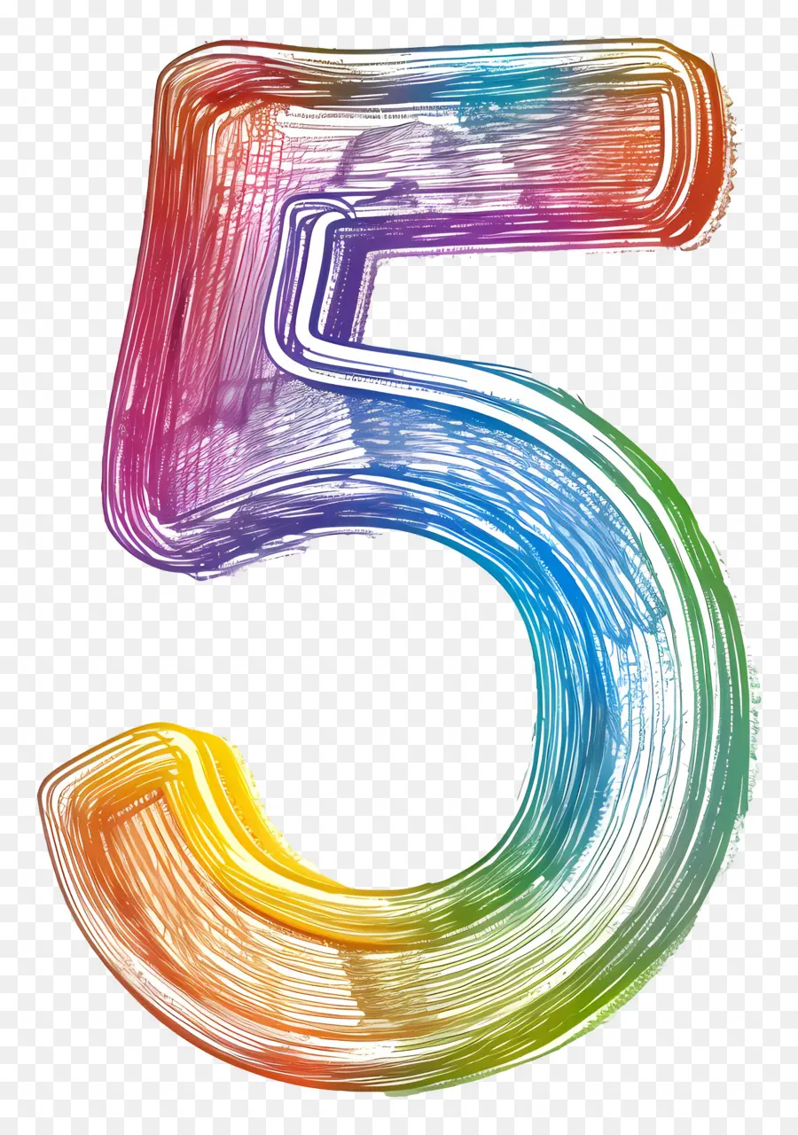 Número 5，Arco Iris PNG