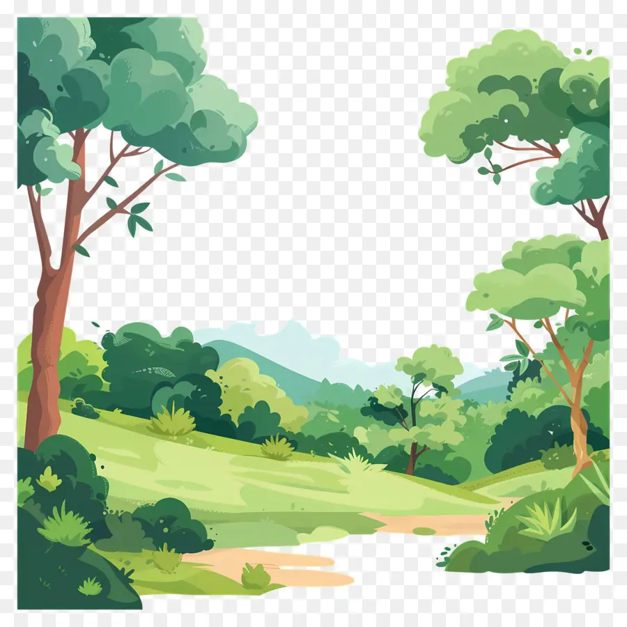 Fondo De Naturaleza，Bosque Verde PNG