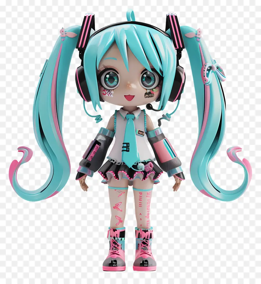 Hatsune Miku，Chica Anime PNG