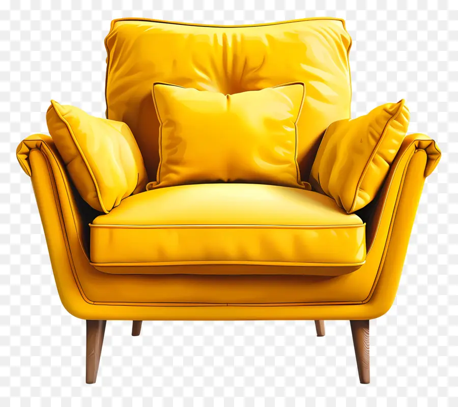 Amarillo Sillón，Wooden Frame PNG