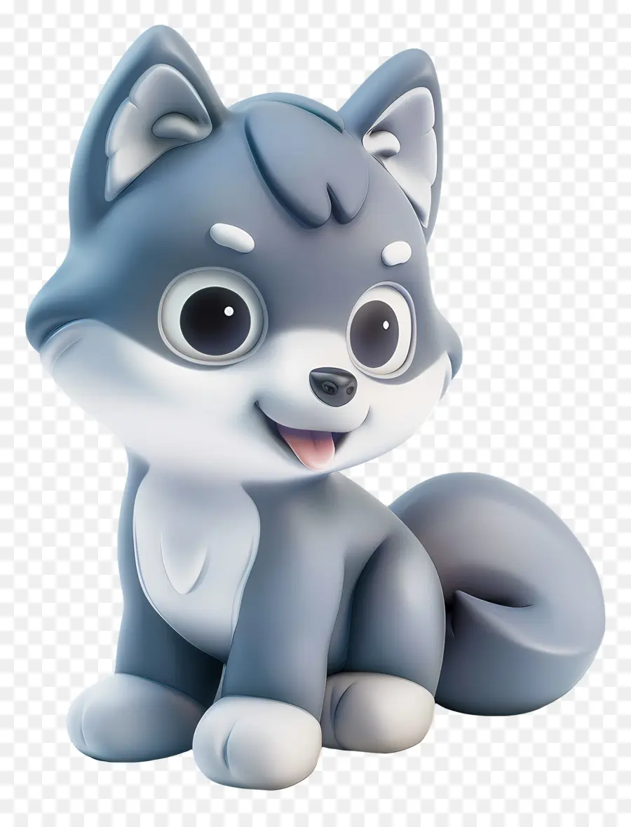 Lindo Lobo De Dibujos Animados，Husky Cachorro PNG