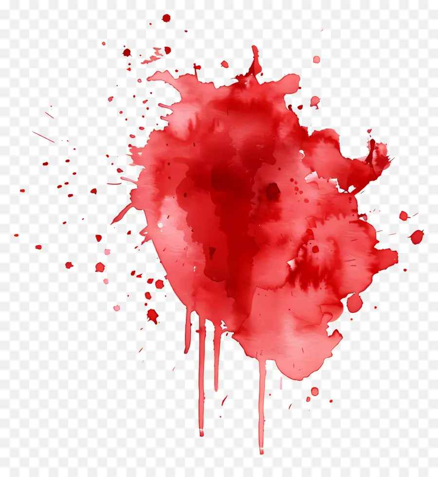 Salpicaduras De Acuarela Roja，La Sangre PNG