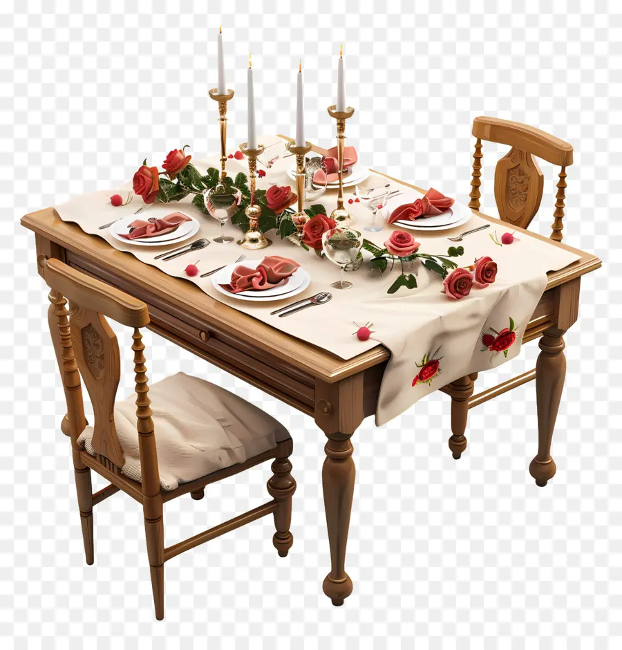 Mesa De Cena Romantica，Mesa De Comedor PNG