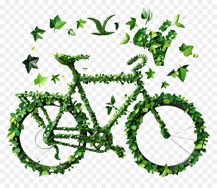 Día Mundial De La Bicicleta，Bicicleta Verde PNG