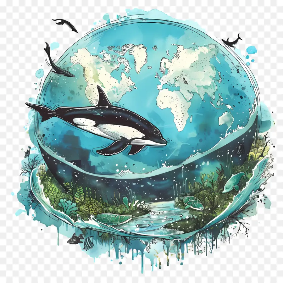 Día Mundial De Los Océanos，Planeta Océano PNG