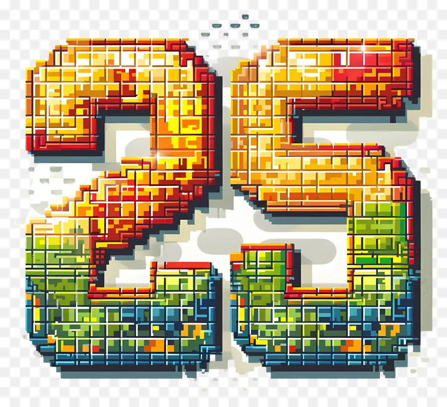 Números 25，Pixelada PNG