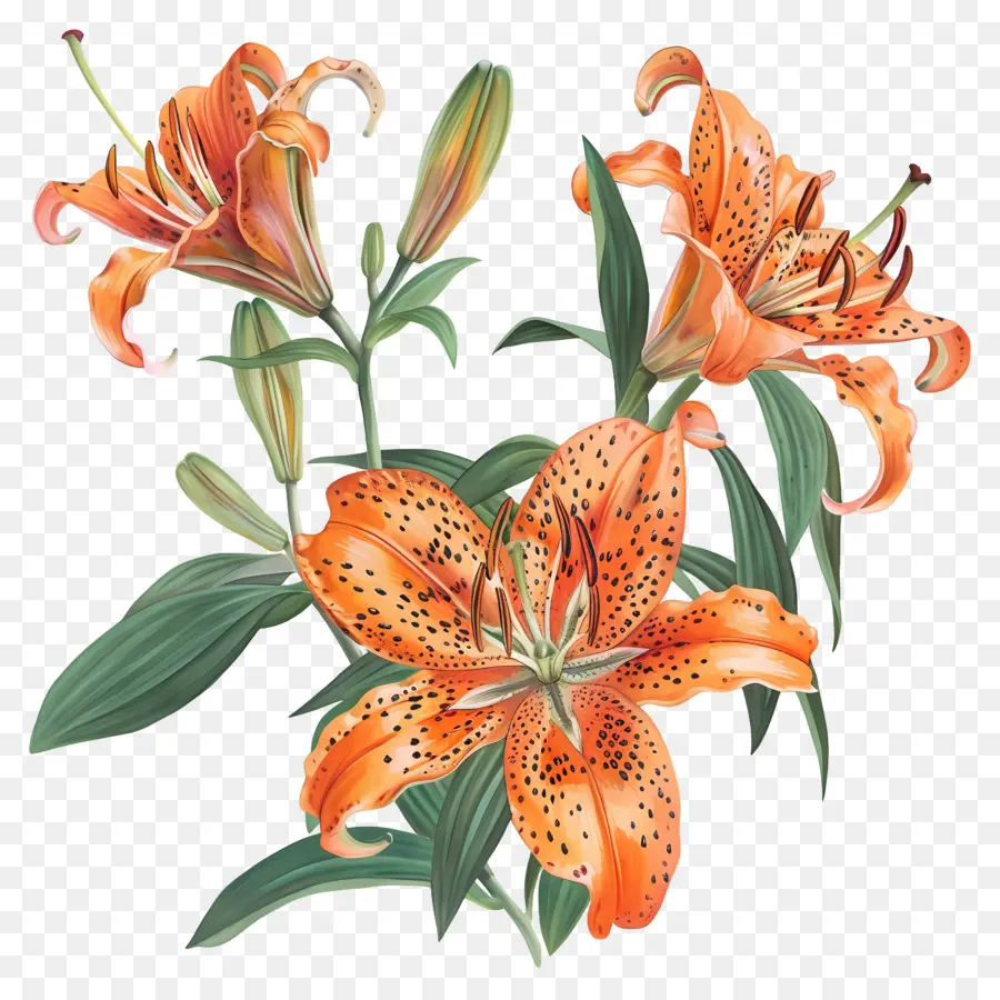 Tiger Lily，Lirios De Naranja PNG