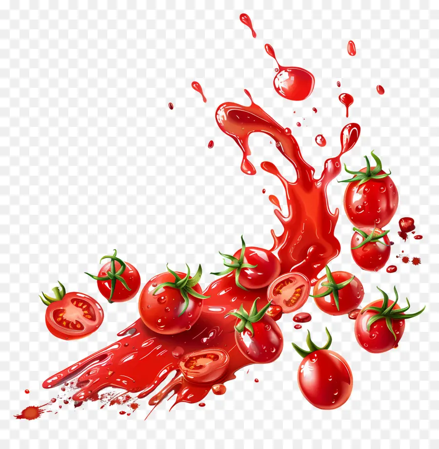 Salsa De Tomate Derramada，Los Tomates PNG