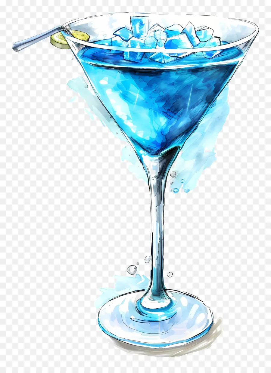 Cóctel Azul，Martini Azul PNG