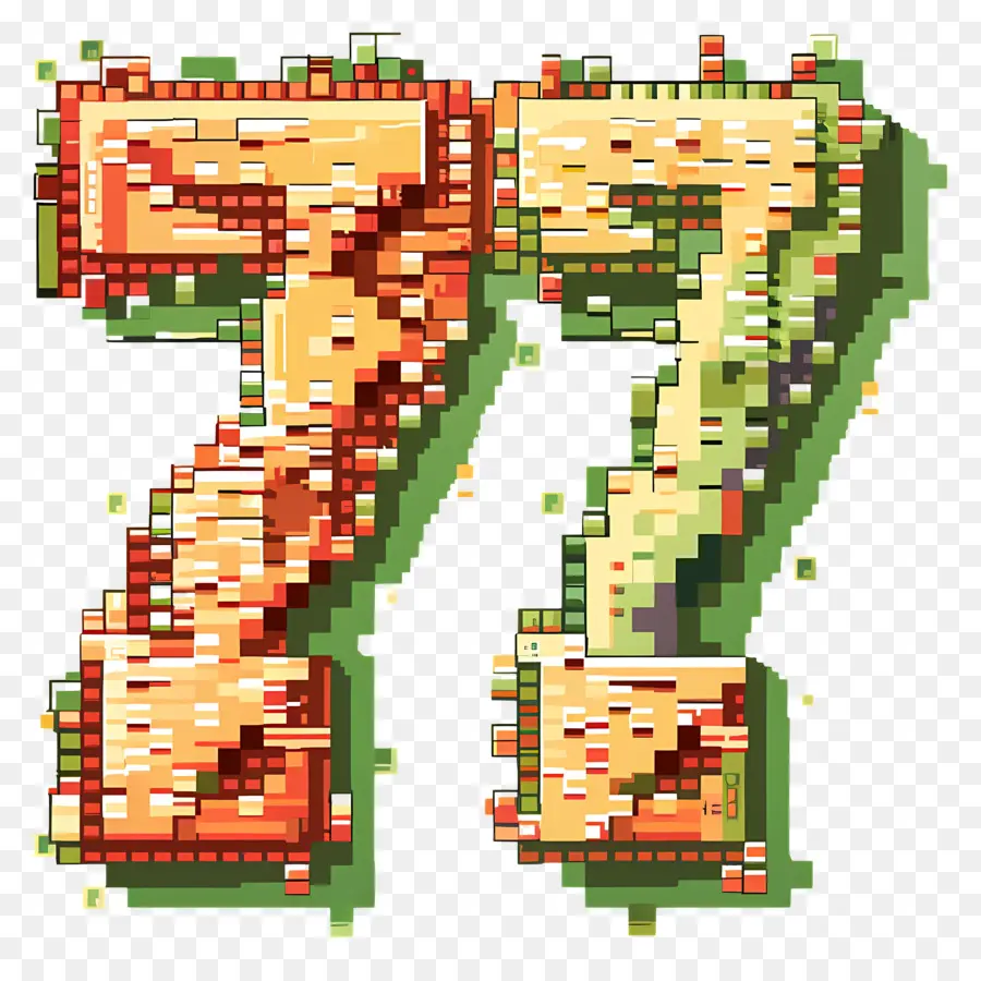 Número 77，Pixel Art PNG