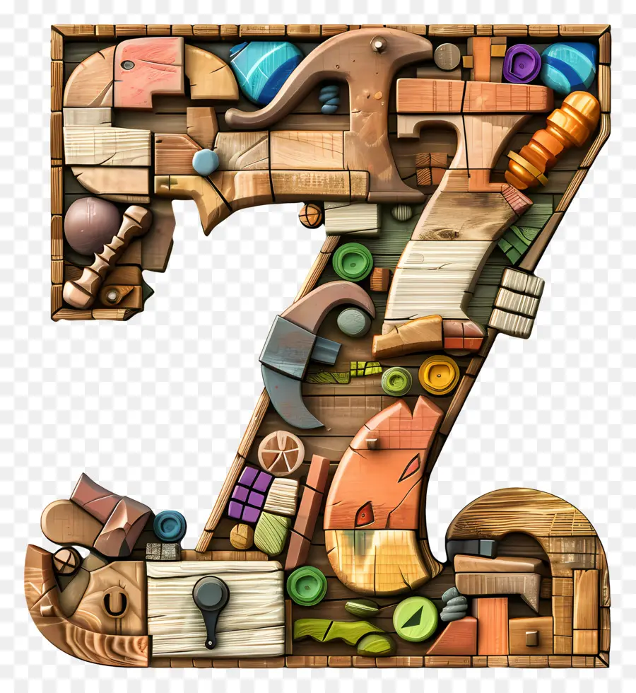 Número 7，La Talla De La Madera PNG