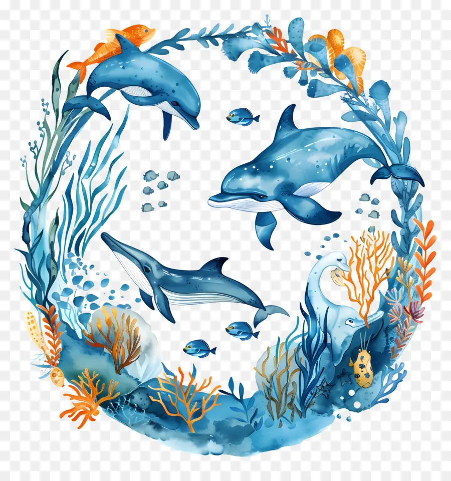 Día Mundial De Los Océanos，Dolphins PNG