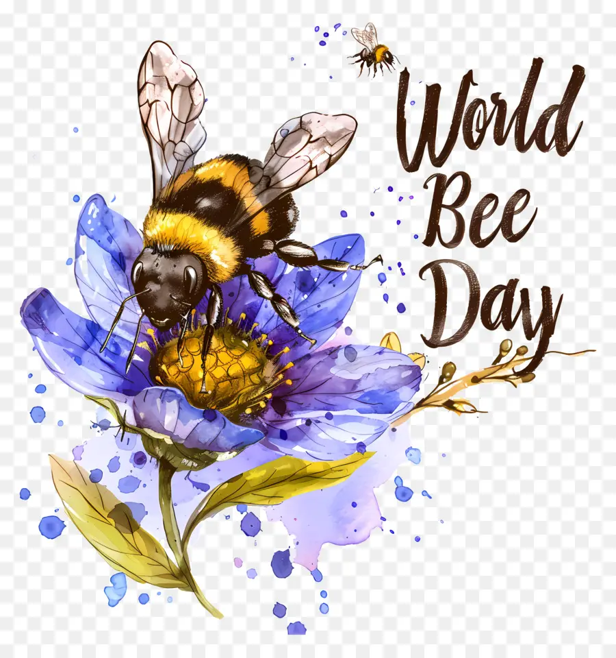 Día Mundial De Las Abejas，Abeja En Flor PNG