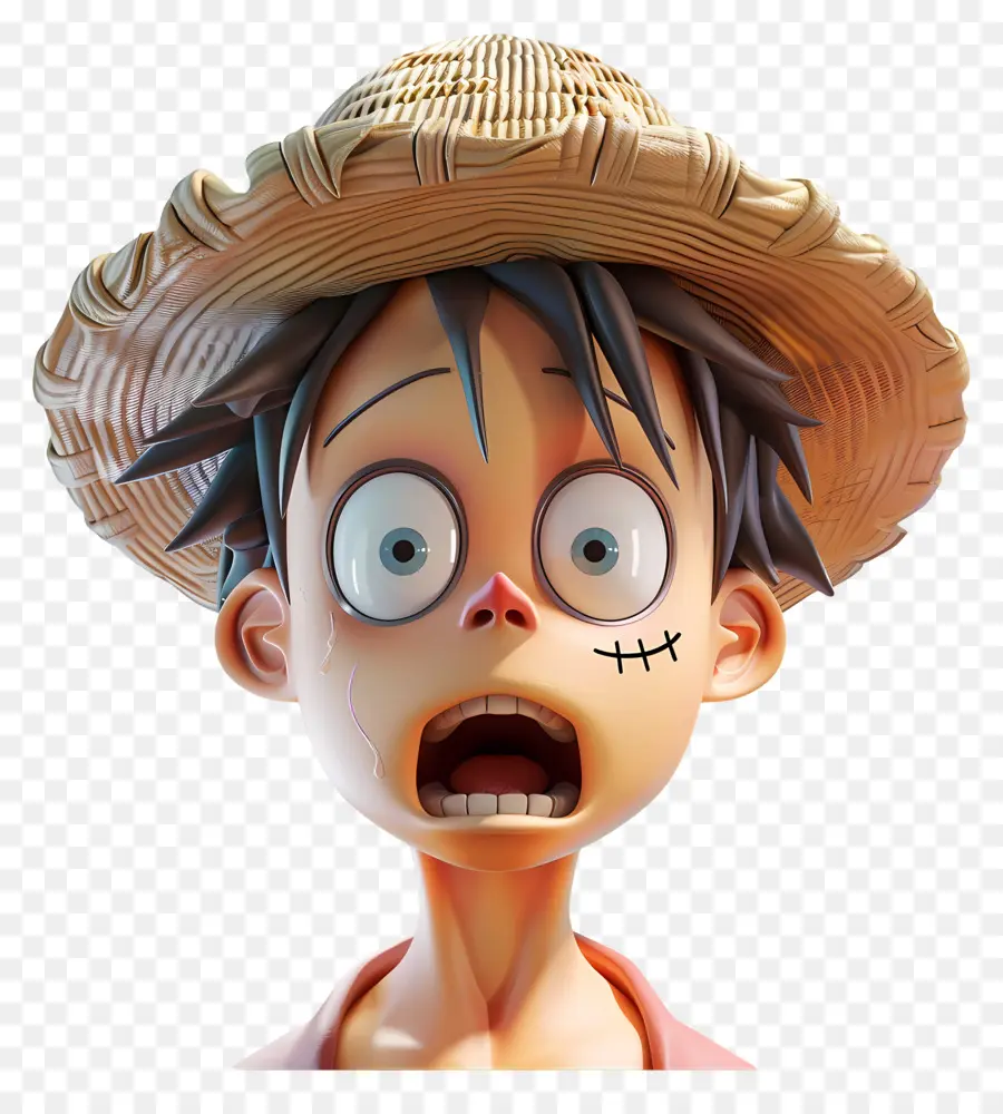 Luffy Cara，Shocked PNG