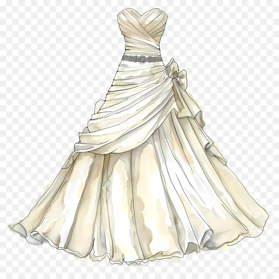 Vestido De Novia Sin Tirantes，Vestido Elegante PNG