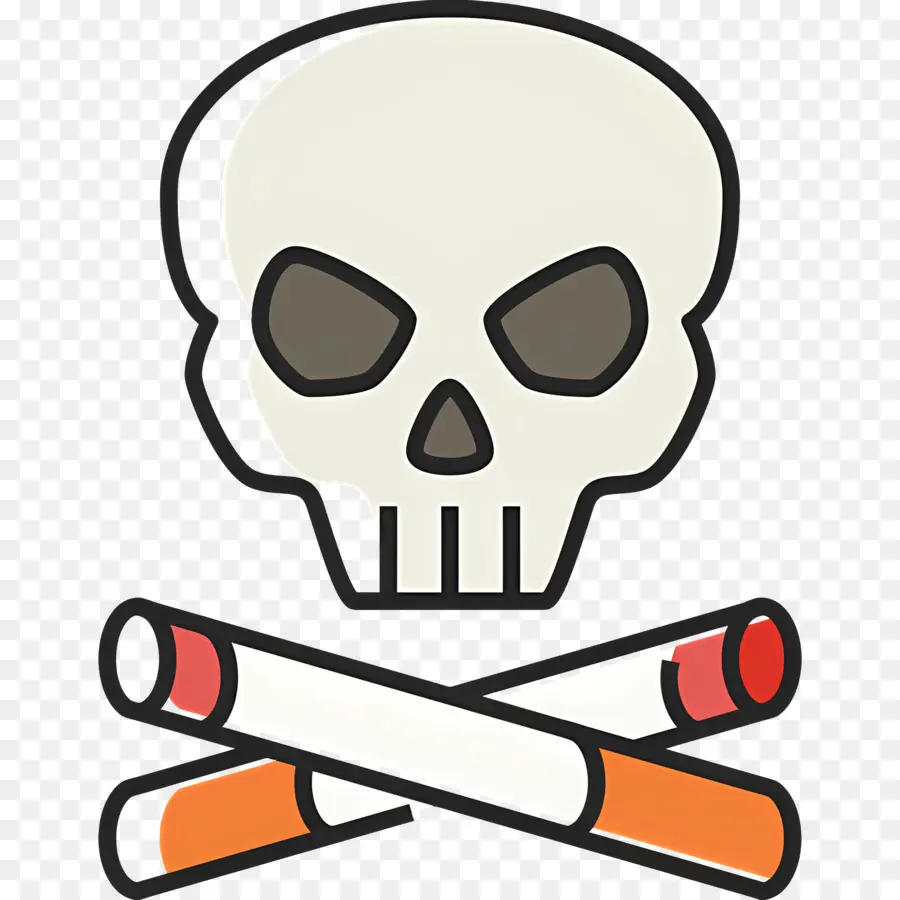 Calavera De Cigarrillos，Calavera Y Cigarrillos Cruzados PNG