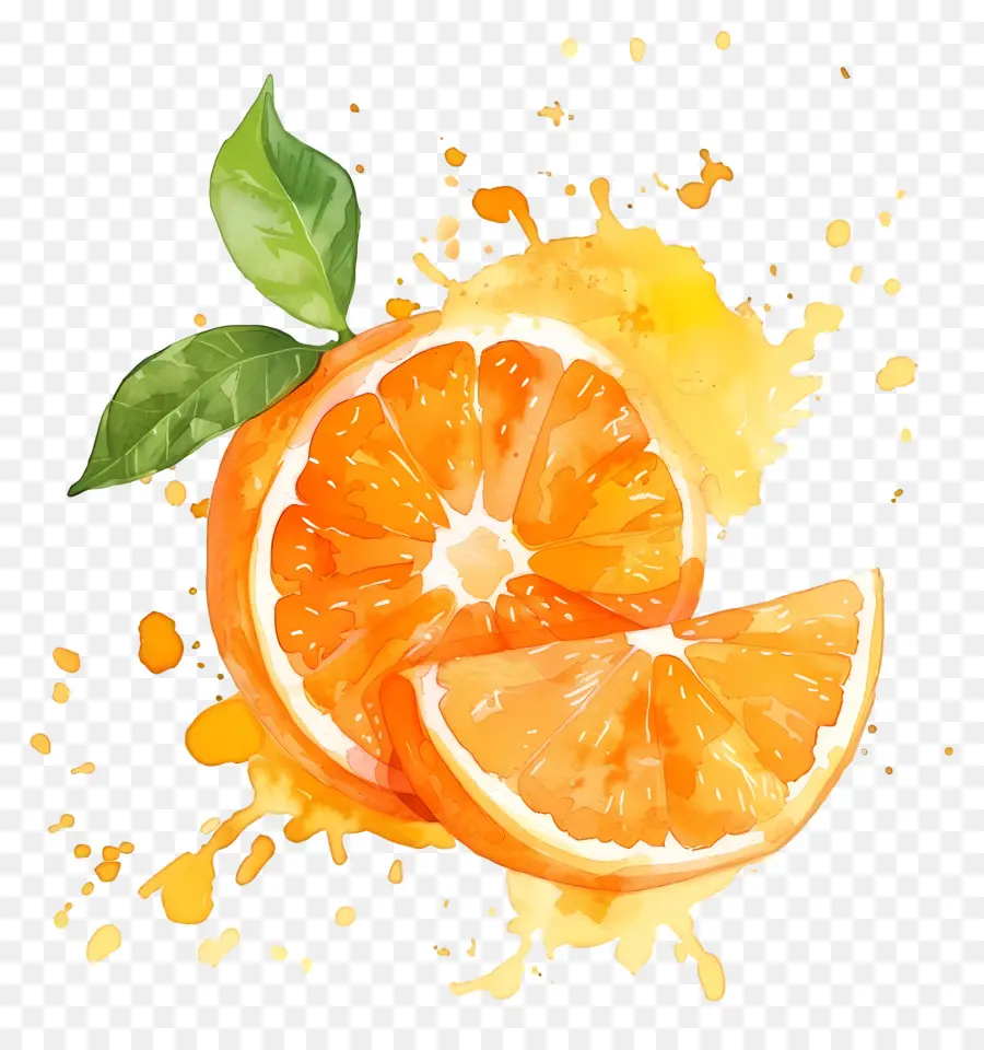 Mancha De Acuarela De Naranja，Ilustración Acuarela PNG