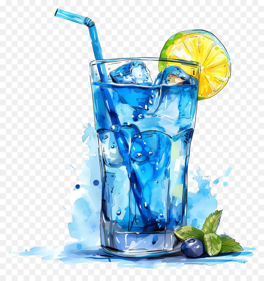 Cóctel Azul，Agua Azul PNG