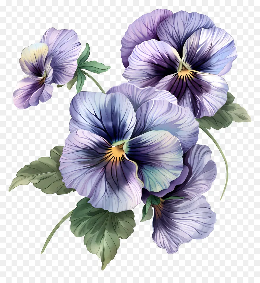 Pensamientos Flores，Flores Moradas PNG