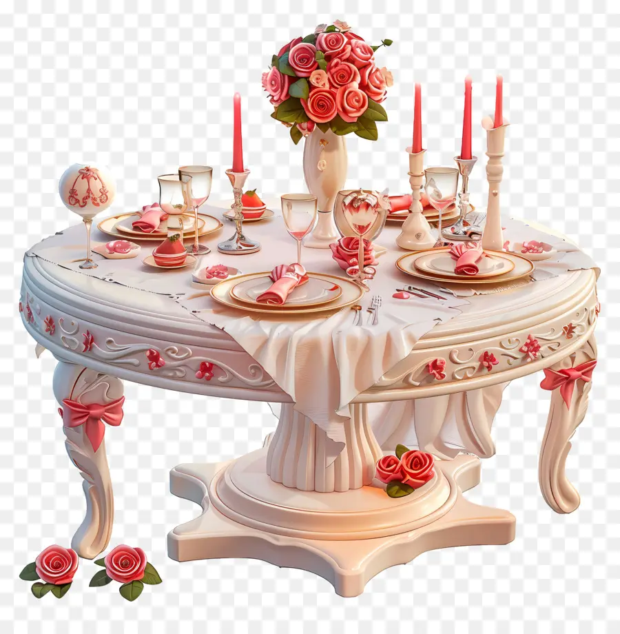 Mesa Romántica，Mesa De La Cena PNG