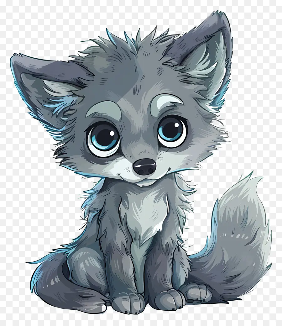 Lindo Lobo De Dibujos Animados，Grey Fox PNG