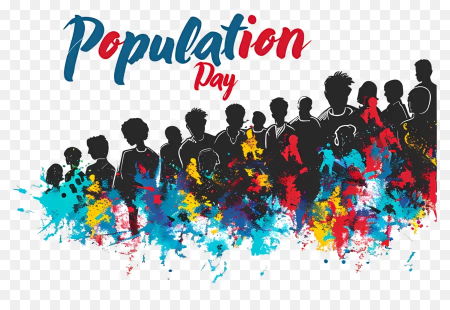 Día Mundial De La Población，Salpicaduras Coloridas PNG