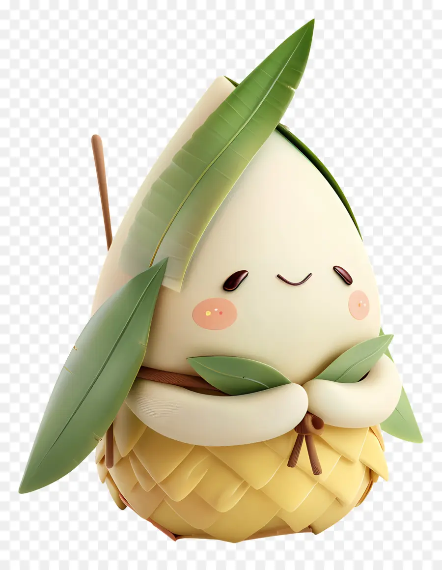 Caricatura Zongzi，Objeto Verde PNG