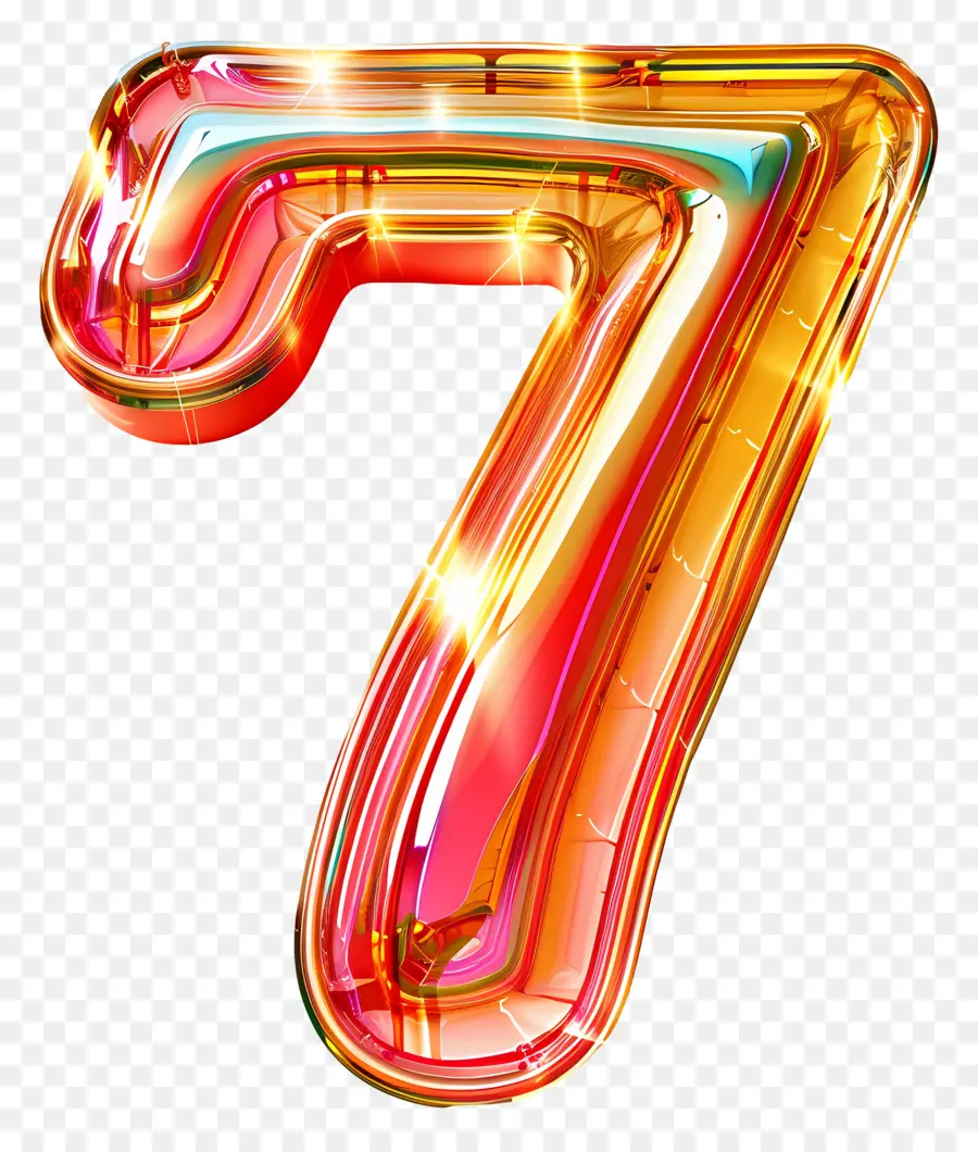 Numero 7，Número Brillante 7 PNG