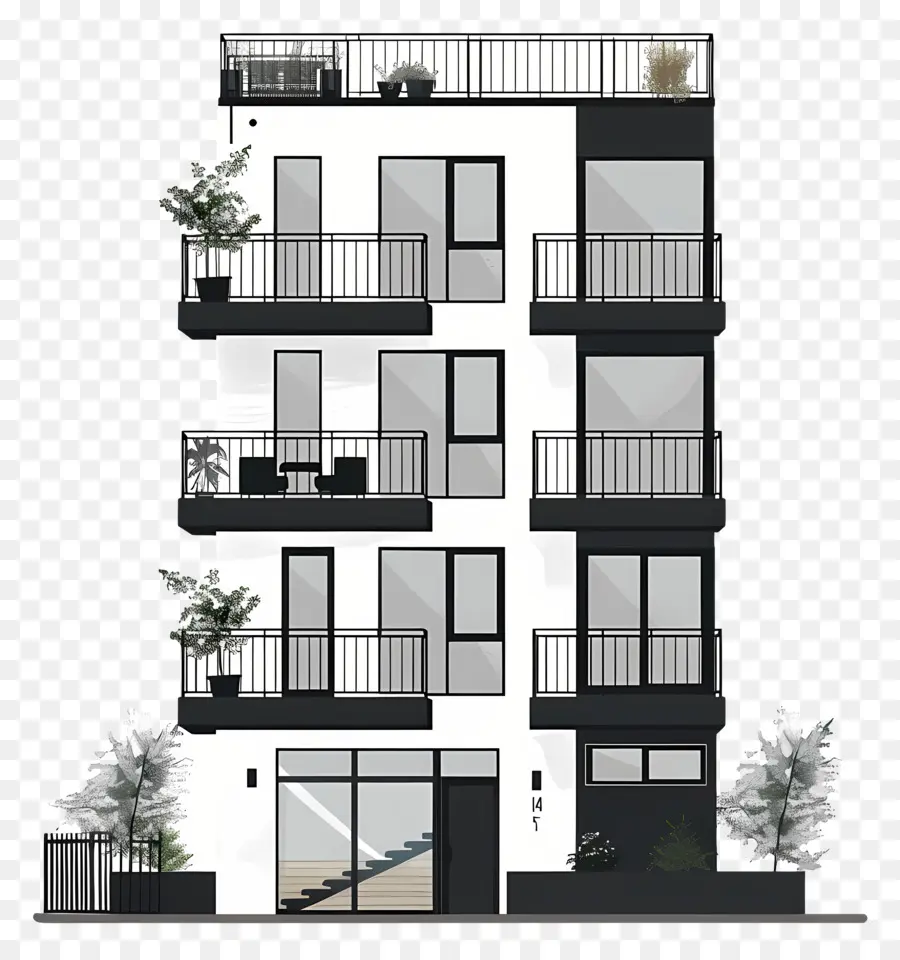 Apartamento，Edificio Blanco PNG